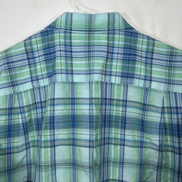 Tommy Bahama The Coconut Point Button Up Shirt Mens Large Green Blue Plaid SS - Picture 12 of 13